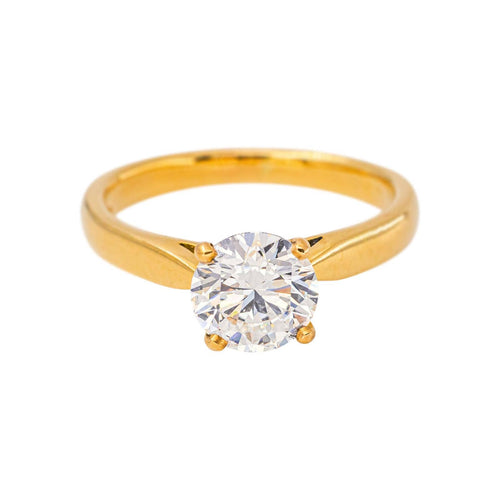55 Bague solitaire en or jaune et diamant 58 Facettes 3910222CD