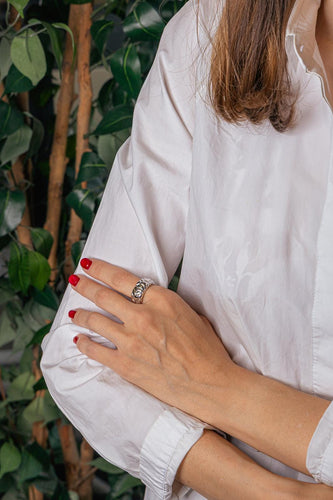 55 Bague en or blanc et rubis synthétique 58 Facettes 5408463CN