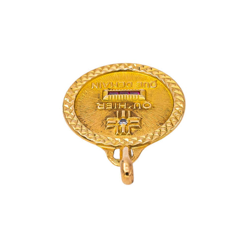 Augis Médaille d'amour - Pendentif en or jaune, diamant et rubis 58 Facettes 5713512CN