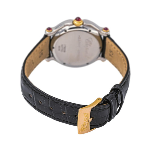 Chopard Happy Sport - Montre en acier, rubis, diamants et émeraudes 58 Facettes 5828122CN