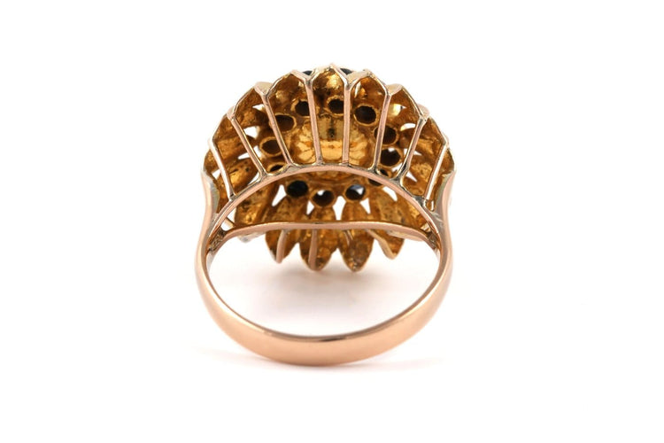 Bague 56 Bague années 50 en or jaune, perle et saphirs 58 Facettes 23900