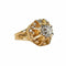 Bague 53 Bague pompadour vintage en or jaune 18 carats et platine, diamant 58 Facettes BVP-BAG-0004