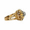 Bague 53 Bague pompadour vintage en or jaune 18 carats et platine, diamant 58 Facettes BVP-BAG-0004
