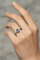 51 Bague en or blanc 18k avec tanzanite et tourmalines Paraiba 58 Facettes Anello 001