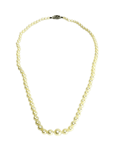 Collier de perles en or blanc et saphir 58 Facettes 1812785