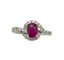 Bague 52 Bague en or blanc avec rubis birman et diamants 58 Facettes ANELLO RUBY BURMA