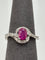 Bague 52 Bague en or blanc avec rubis birman et diamants 58 Facettes ANELLO RUBY BURMA