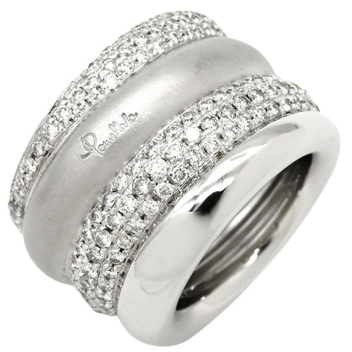 57 Pomellato Tubolare - Bague en or blanc et diamants 58 Facettes 2698