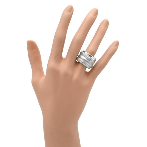57 Pomellato Tubolare - Bague en or blanc et diamants 58 Facettes 2698