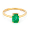 Bague 54.5 Bague solitaire en or jaune 14k avec émeraude de 1,30 ct 58 Facettes 1567D969361B4E438C55B5BC357DAB52