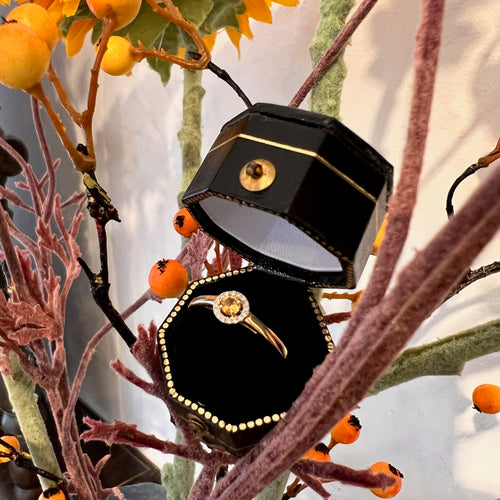 Bague 54 Bague en or jaune 14k avec saphir jaune et diamants 58 Facettes 59B0FA64386846179C58FE698B6B86B5