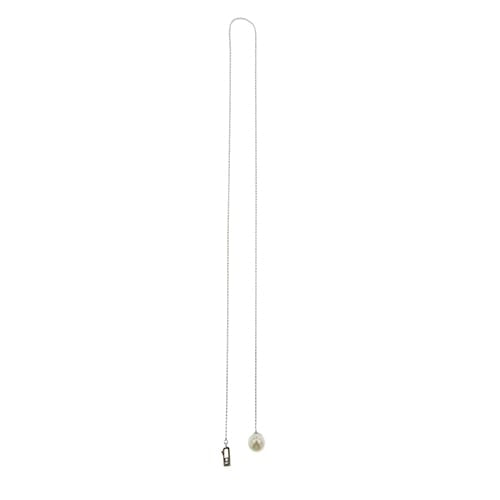 Collier cravate en or blanc avec perle et diamants 58 Facettes 40232