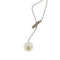 Collier cravate en or blanc avec perle et diamants 58 Facettes 40232