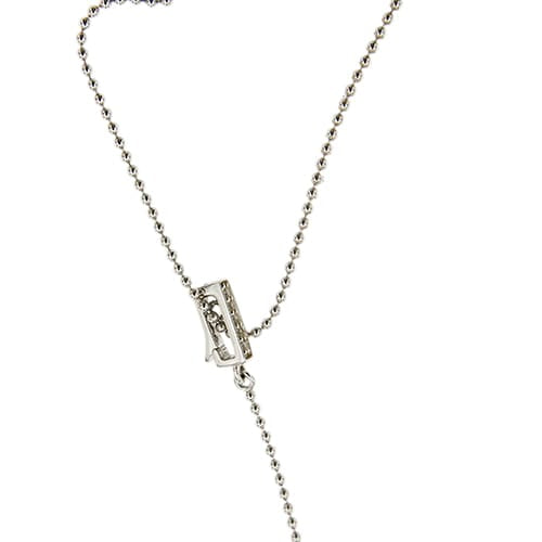 Collier cravate en or blanc avec perle et diamants 58 Facettes 40232