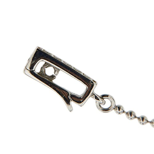 Collier cravate en or blanc avec perle et diamants 58 Facettes 40232