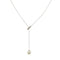 Collier cravate en or blanc avec perle et diamants 58 Facettes 40232