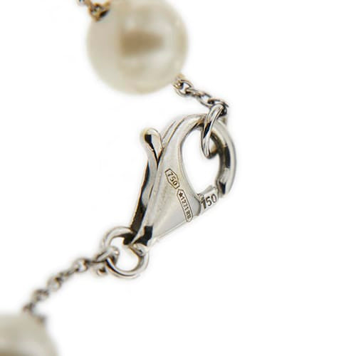 Bracelet en or blanc avec perles et quartz fumé 58 Facettes 40231