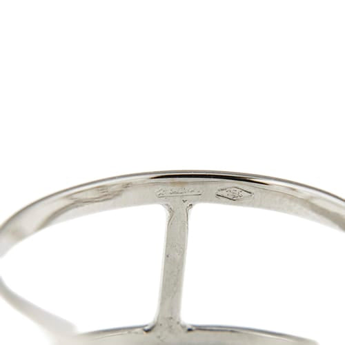53 Bague symbole paix en or blanc et diamants 58 Facettes 40919
