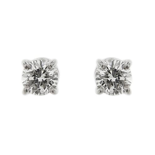 Boucles d'oreilles puces en or blanc et diamants 0,46 ct 58 Facettes 122