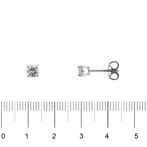 Boucles d'oreilles puces en or blanc et diamants 0,46 ct 58 Facettes 122