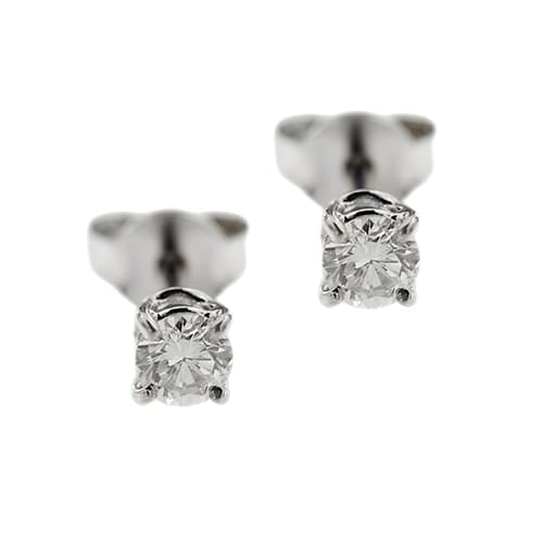 Boucles d'oreilles puces en or blanc et diamants 0,46 ct 58 Facettes 122