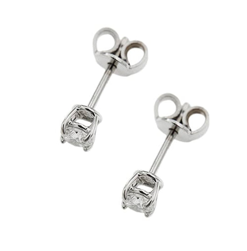 Boucles d'oreilles puces en or blanc et diamants 0,46 ct 58 Facettes 122