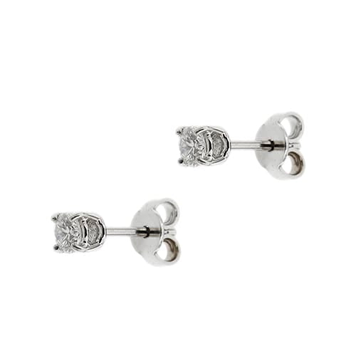 Boucles d'oreilles puces en or blanc et diamants 0,46 ct 58 Facettes 122