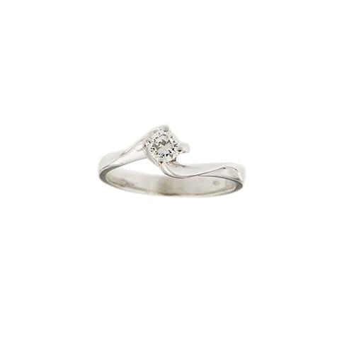 54 Bague solitaire contrariée Valentino en or blanc et diamant 0,24 ct 58 Facettes 40325
