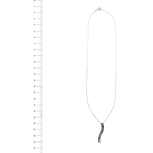 Collier avec pendentif onde en or blanc et diamants 58 Facettes 40233