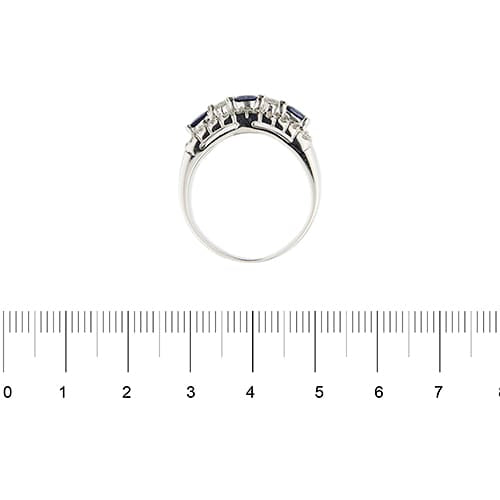 54 Bague bandeau en or blanc, saphirs et diamants 58 Facettes 28841