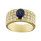56 Bague bandeau en or jaune 18 ct, saphir et diamants 58 Facettes 14079