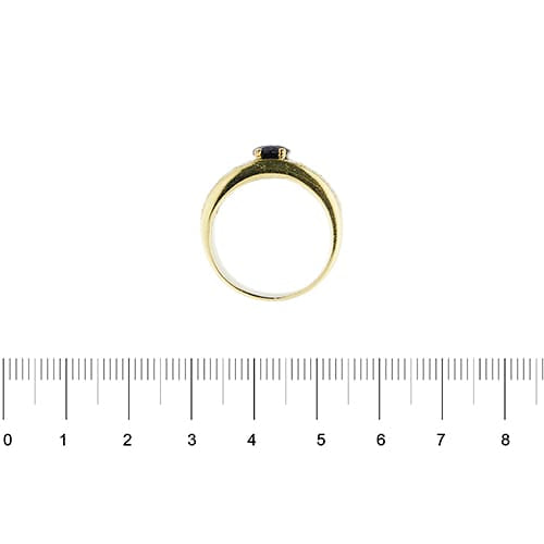 56 Bague bandeau en or jaune 18 ct, saphir et diamants 58 Facettes 14079