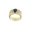 56 Bague bandeau en or jaune 18 ct, saphir et diamants 58 Facettes 14079