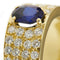 56 Bague bandeau en or jaune 18 ct, saphir et diamants 58 Facettes 14079