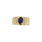 56 Bague bandeau en or jaune 18 ct, saphir et diamants 58 Facettes 14079