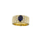 56 Bague bandeau en or jaune 18 ct, saphir et diamants 58 Facettes 14079