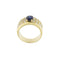 56 Bague bandeau en or jaune 18 ct, saphir et diamants 58 Facettes 14079