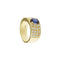 56 Bague bandeau en or jaune 18 ct, saphir et diamants 58 Facettes 14079