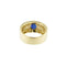 56 Bague bandeau en or jaune 18 ct, saphir et diamants 58 Facettes 14079