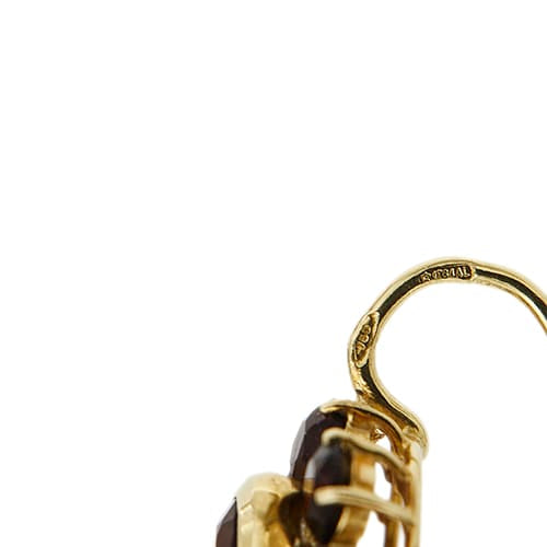 Boucles d'oreilles dormeuses en or jaune et grenats 58 Facettes 40300