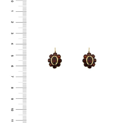 Boucles d'oreilles dormeuses en or jaune et grenats 58 Facettes 40300