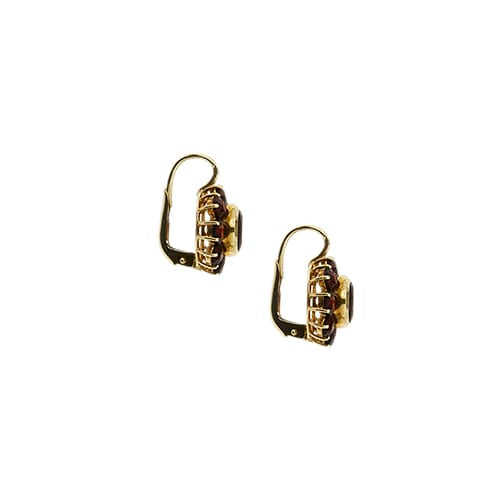 Boucles d'oreilles dormeuses en or jaune et grenats 58 Facettes 40300