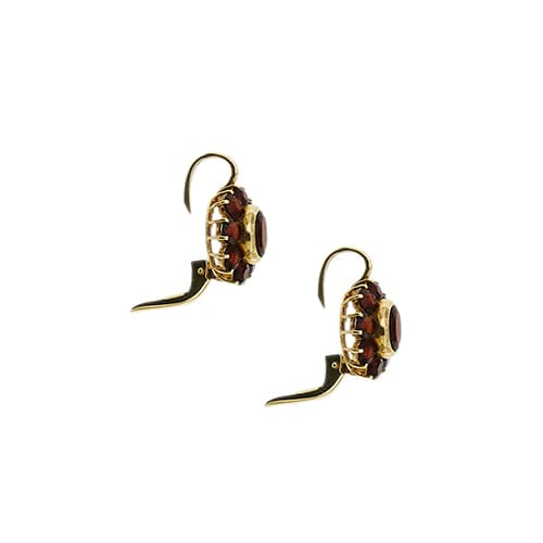 Boucles d'oreilles dormeuses en or jaune et grenats 58 Facettes 40300