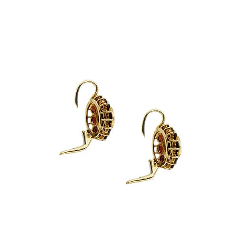 Boucles d'oreilles dormeuses en or jaune et grenats 58 Facettes 40300
