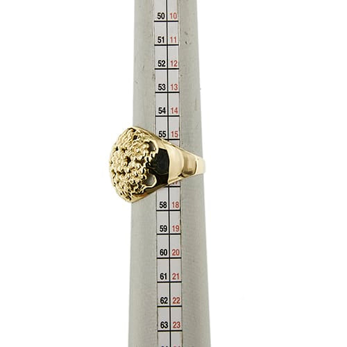 57 Bague bandeau à fleurs en or jaune 58 Facettes 40828