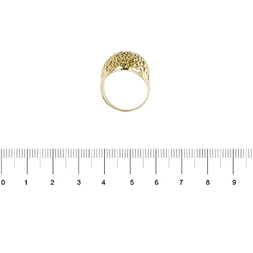 57 Bague bandeau à fleurs en or jaune 58 Facettes 40828