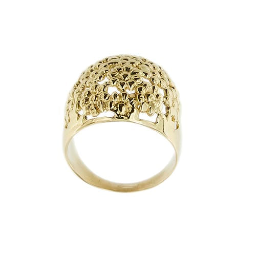 57 Bague bandeau à fleurs en or jaune 58 Facettes 40828