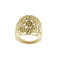 57 Bague bandeau à fleurs en or jaune 58 Facettes 40828