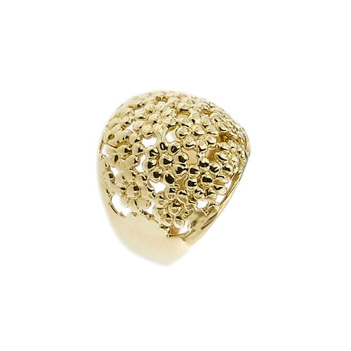 57 Bague bandeau à fleurs en or jaune 58 Facettes 40828