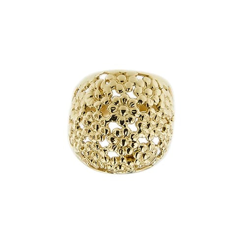 57 Bague bandeau à fleurs en or jaune 58 Facettes 40828